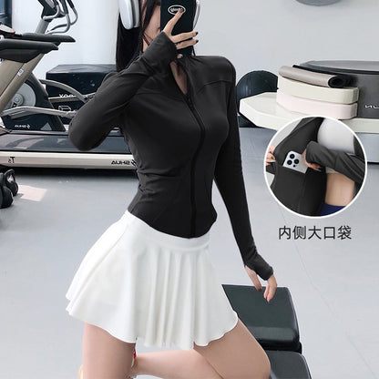 Women's Slim-Fit Long-Sleeve Training Top – Lightweight Running & Yoga Layer