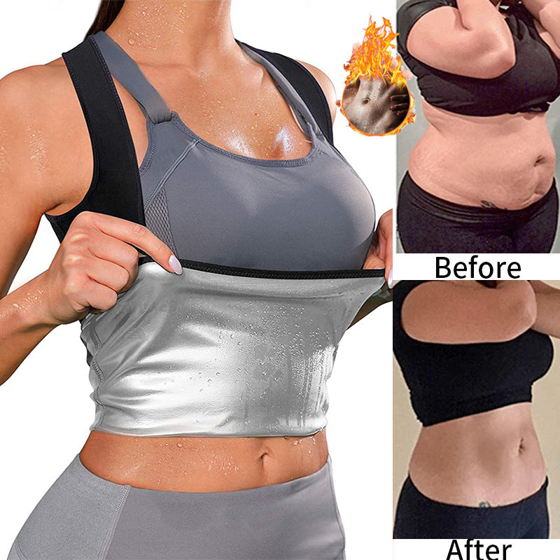 Women's Waist-Shaping Sweat Vest – Sauna Workout Top for Core Sessions
