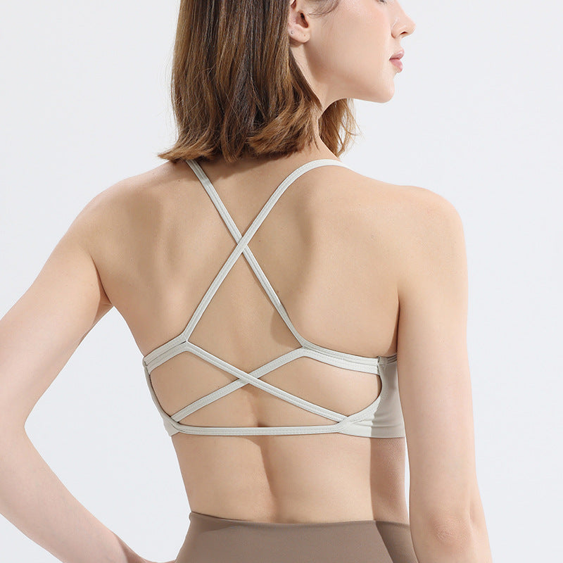 Women's Cross-Back Yoga Bra – Quick-Dry Sports Bra with Built-In Support