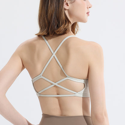 Women's Cross-Back Yoga Bra – Quick-Dry Sports Bra with Built-In Support