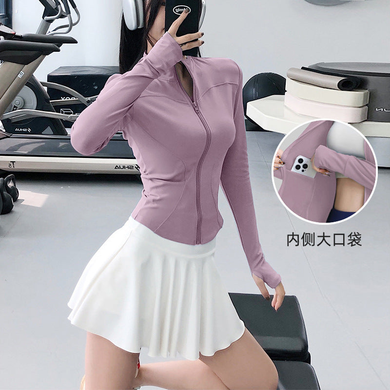 Women's Slim-Fit Long-Sleeve Training Top – Lightweight Running & Yoga Layer