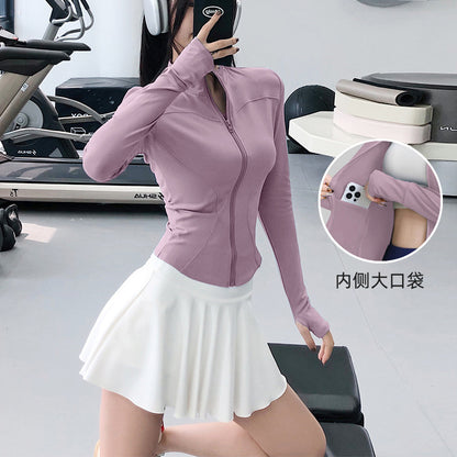 Women's Slim-Fit Long-Sleeve Training Top – Lightweight Running & Yoga Layer