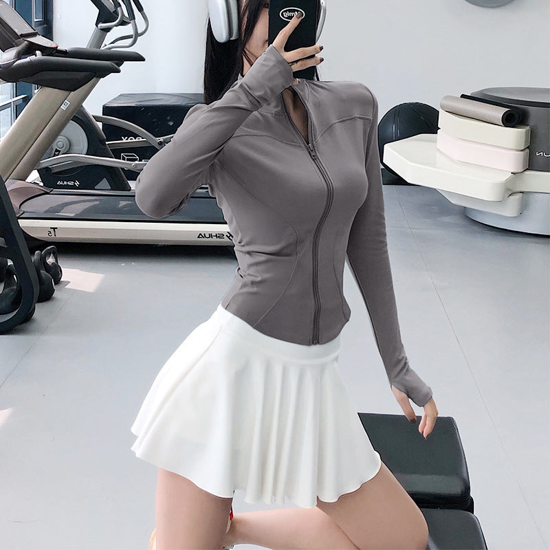 Women's Slim-Fit Long-Sleeve Training Top – Lightweight Running & Yoga Layer