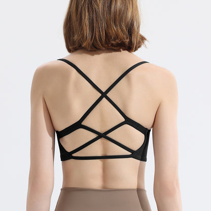 Women's Cross-Back Yoga Bra – Quick-Dry Sports Bra with Built-In Support