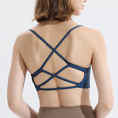 Women's Cross-Back Yoga Bra – Quick-Dry Sports Bra with Built-In Support