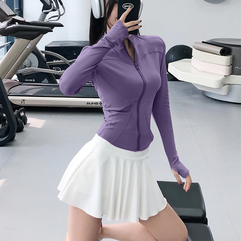 Women's Slim-Fit Long-Sleeve Training Top – Lightweight Running & Yoga Layer