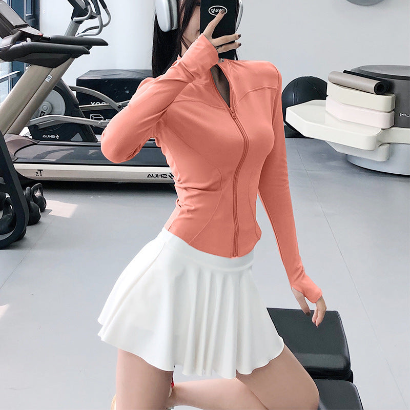 Women's Slim-Fit Long-Sleeve Training Top – Lightweight Running & Yoga Layer