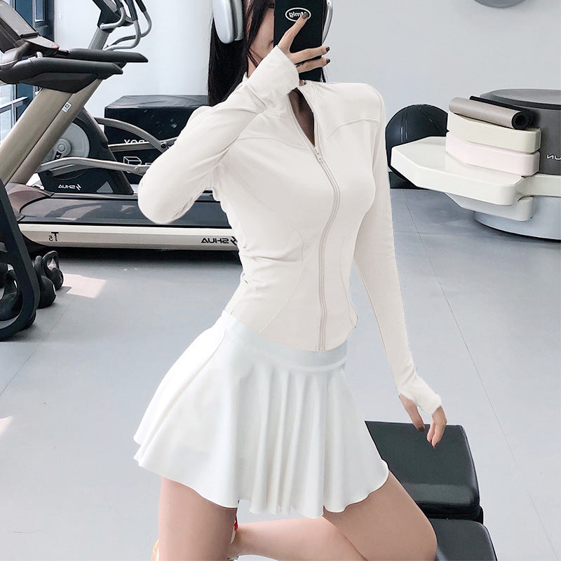 Women's Slim-Fit Long-Sleeve Training Top – Lightweight Running & Yoga Layer