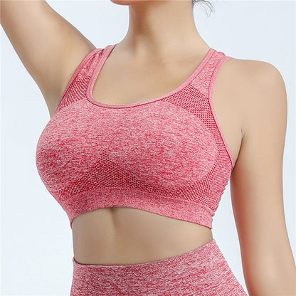 Women's High-Support Sports Bra – Shockproof Quick-Dry Gym Vest