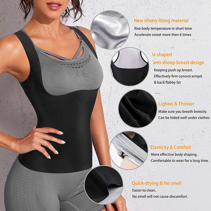 Women's Waist-Shaping Sweat Vest – Sauna Workout Top for Core Sessions
