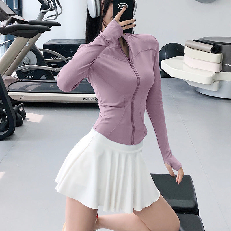 Women's Slim-Fit Long-Sleeve Training Top – Lightweight Running & Yoga Layer