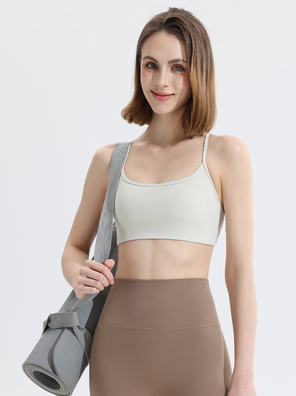 Women's Cross-Back Yoga Bra – Quick-Dry Sports Bra with Built-In Support