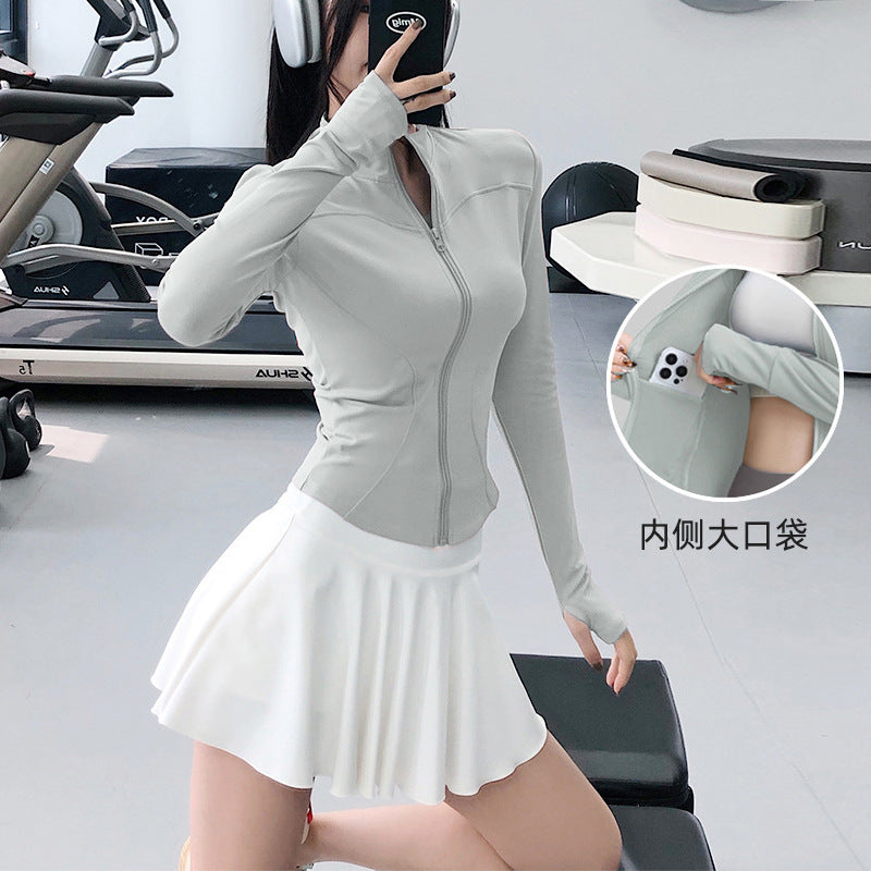 Women's Slim-Fit Long-Sleeve Training Top – Lightweight Running & Yoga Layer