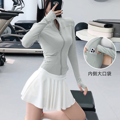 Women's Slim-Fit Long-Sleeve Training Top – Lightweight Running & Yoga Layer