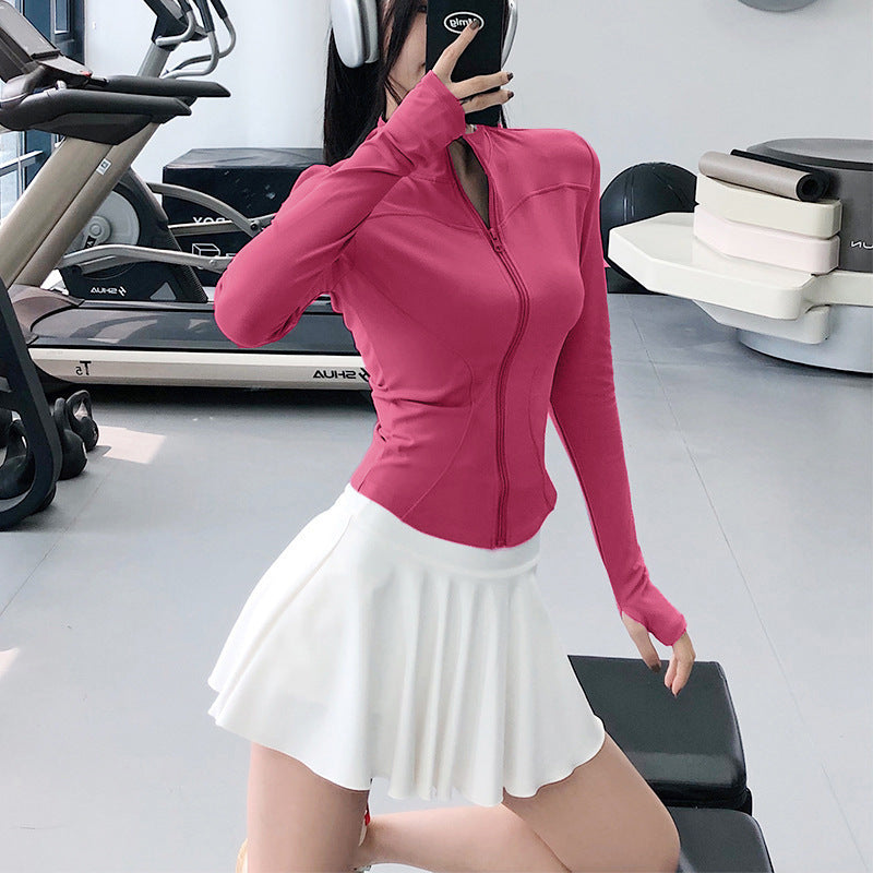 Women's Slim-Fit Long-Sleeve Training Top – Lightweight Running & Yoga Layer