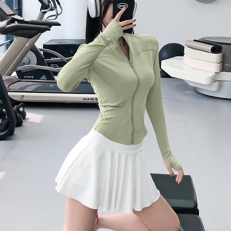 Women's Slim-Fit Long-Sleeve Training Top – Lightweight Running & Yoga Layer